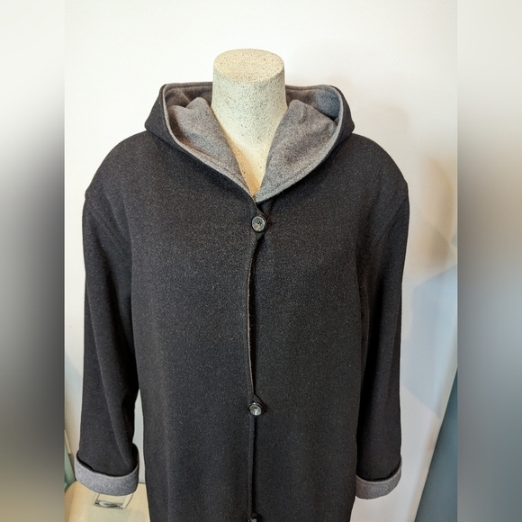 London Fog Wool Hooded trench coat Plus size 16 - Picture 6 of 12